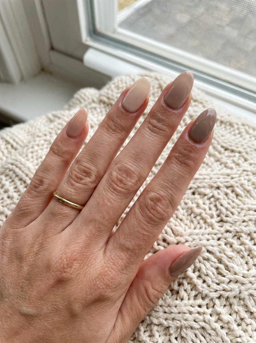 Elegant Neutral Fall Nails als schlichte neutrale Herbstmaniküre 2026